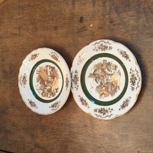 Set of two decorative porcelain plates